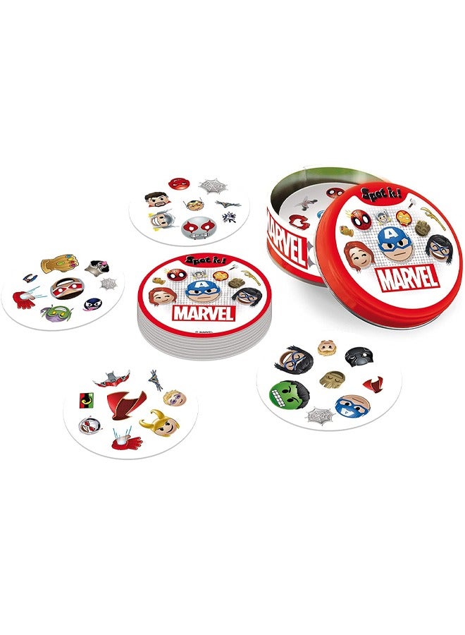 DOBBLE Spot It! Marvel Emojis Card Game, Matching Game, Fun Kids Game for Family Game Night, Travel Game for Kids, Great Gift for Kids, Age 6+, 2 to 8 Players Average Playtime 15 Minutes - Image 1